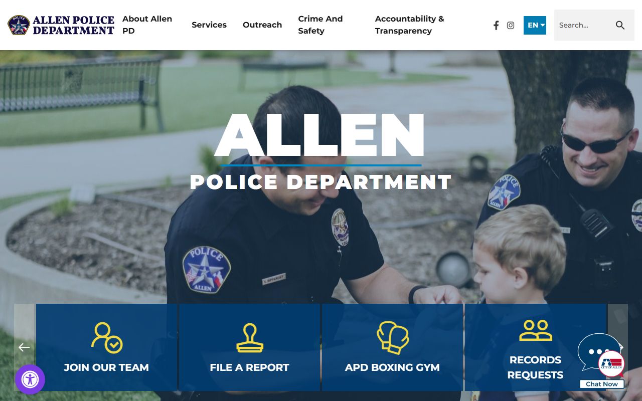 Allen Police Department records portal