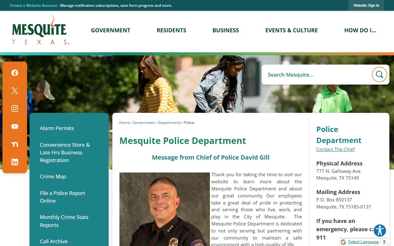 Mesquite Police Department records portal