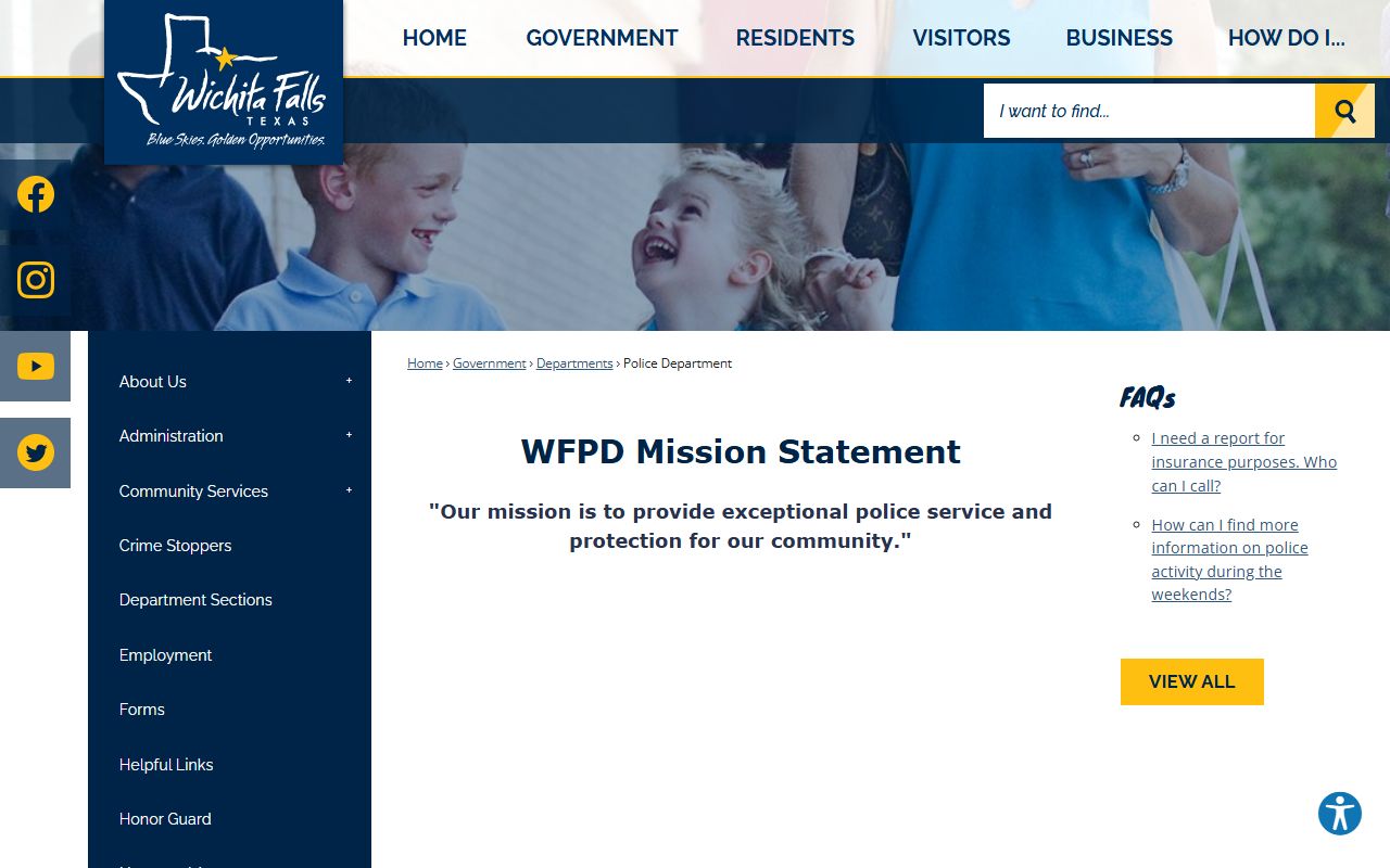 Wichita Falls Police Department records portal