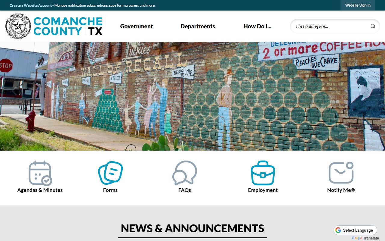 Comanche County official website - Comanche County Felony Records