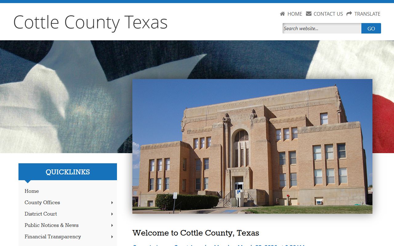 Cottle County official website - Cottle County Felony Records