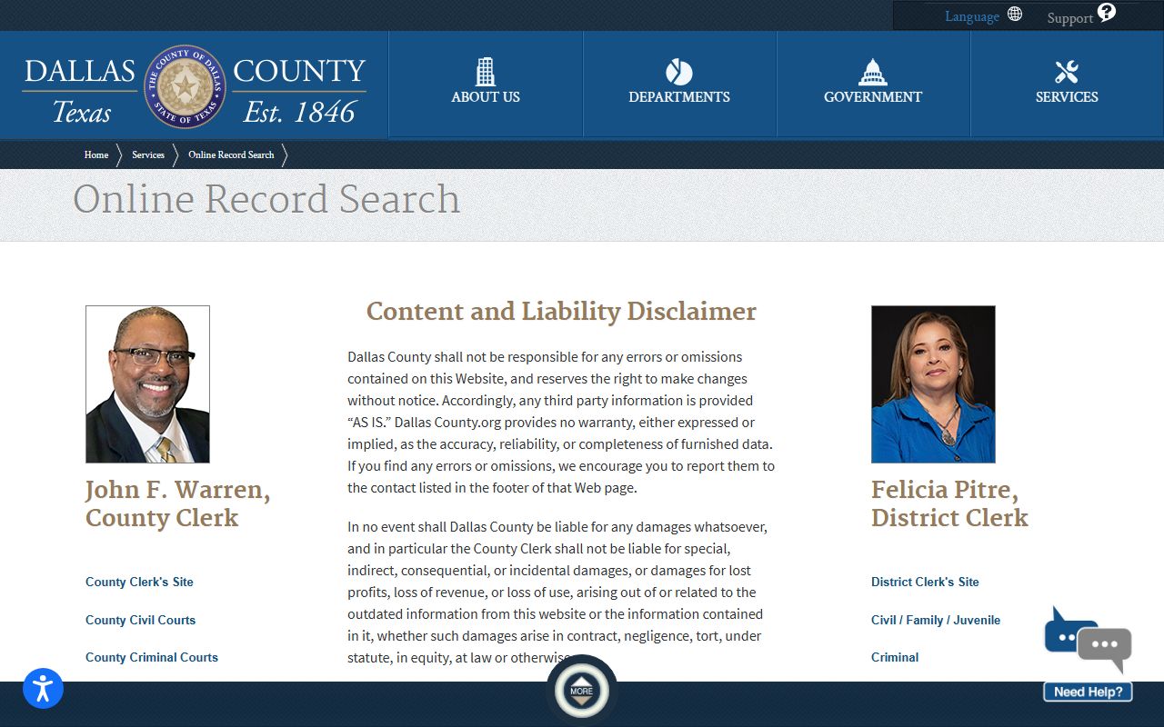 Dallas County criminal records search portal - Dallas County Felony Records