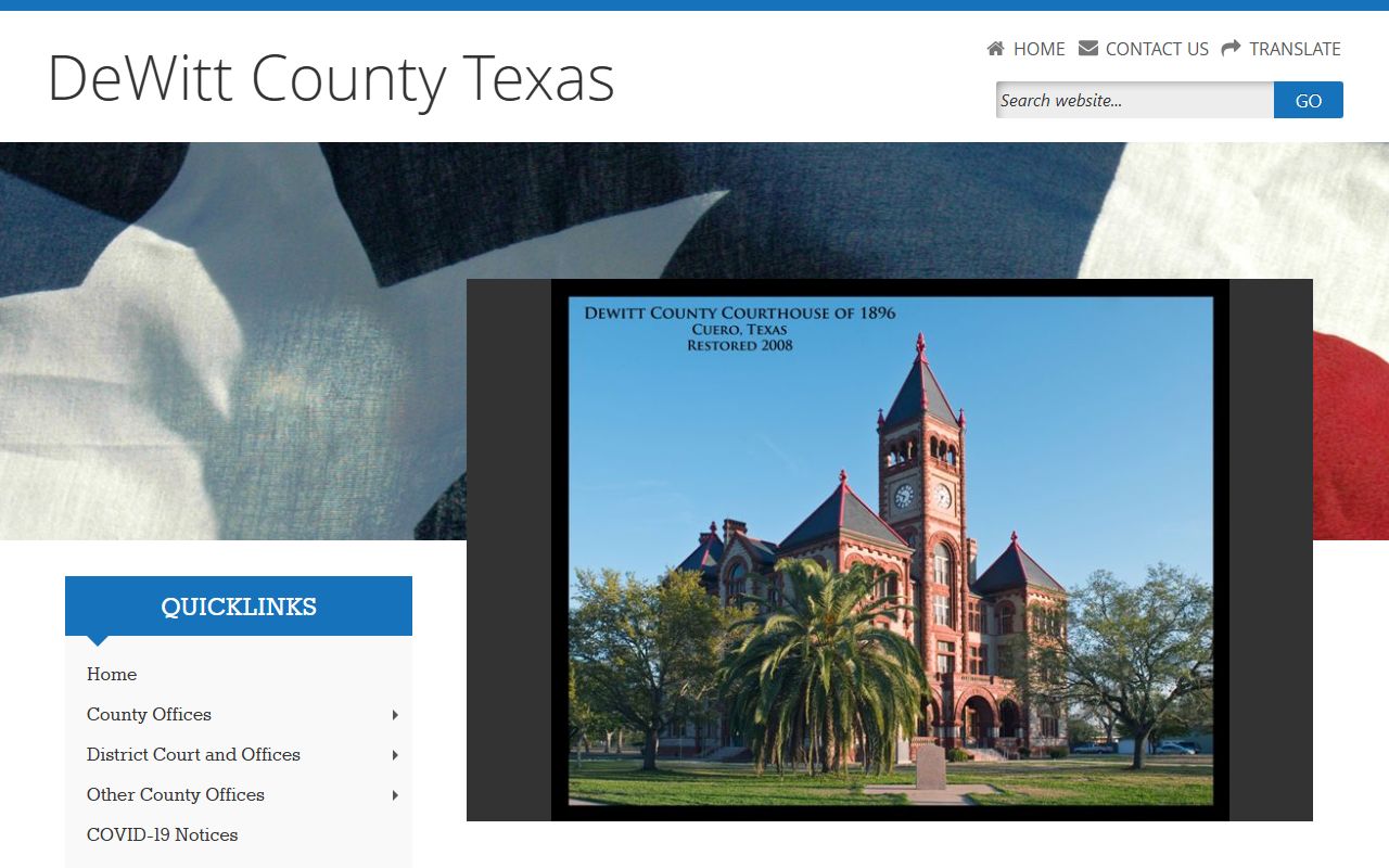 DeWitt County official website - DeWitt County Felony Records