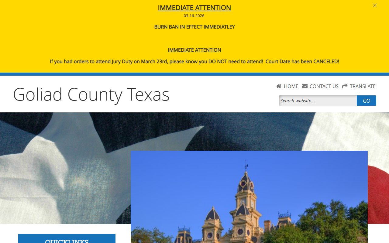 Goliad County homepage - Goliad County Felony Records