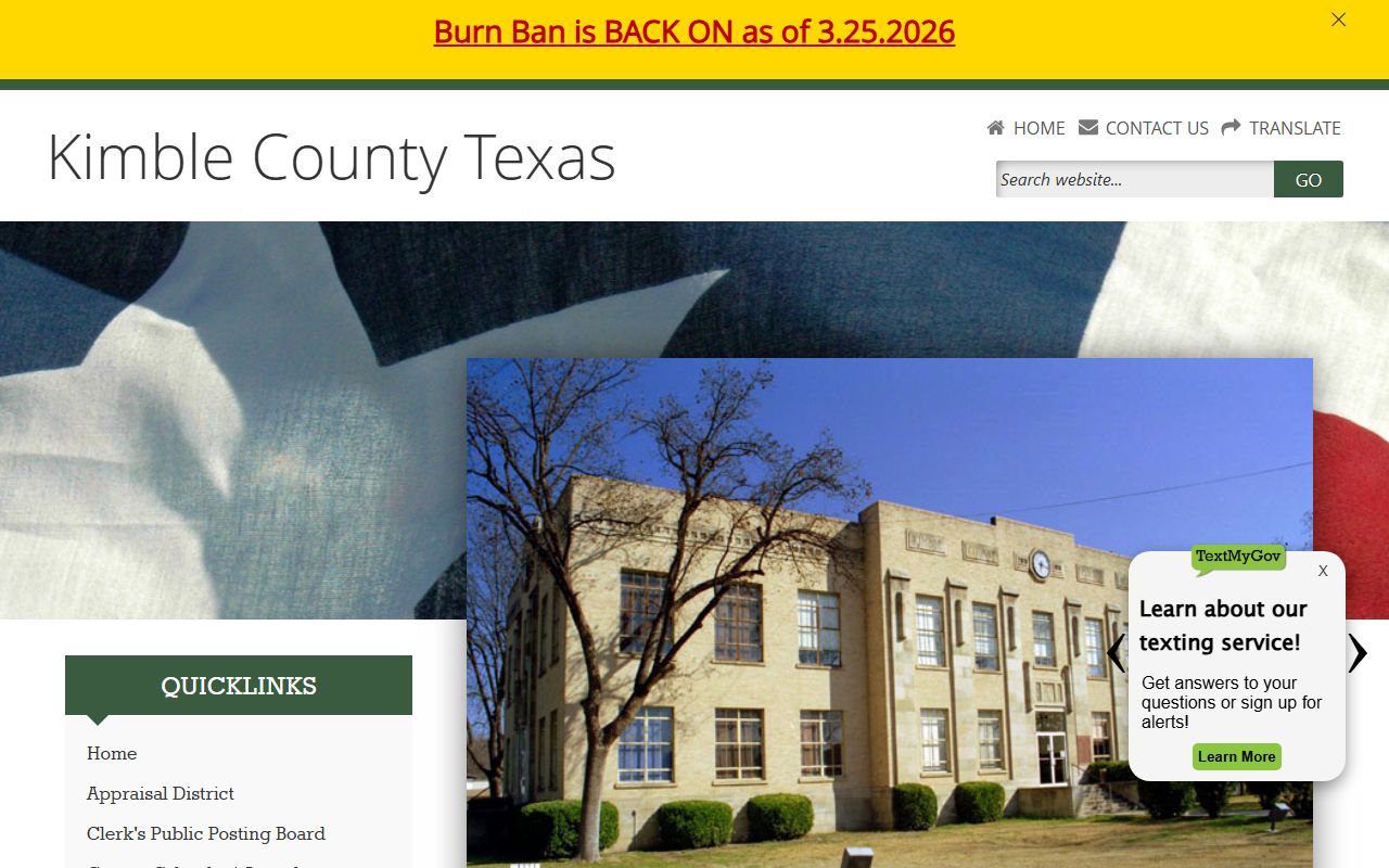 Kimble County official website - Kimble County Felony Records
