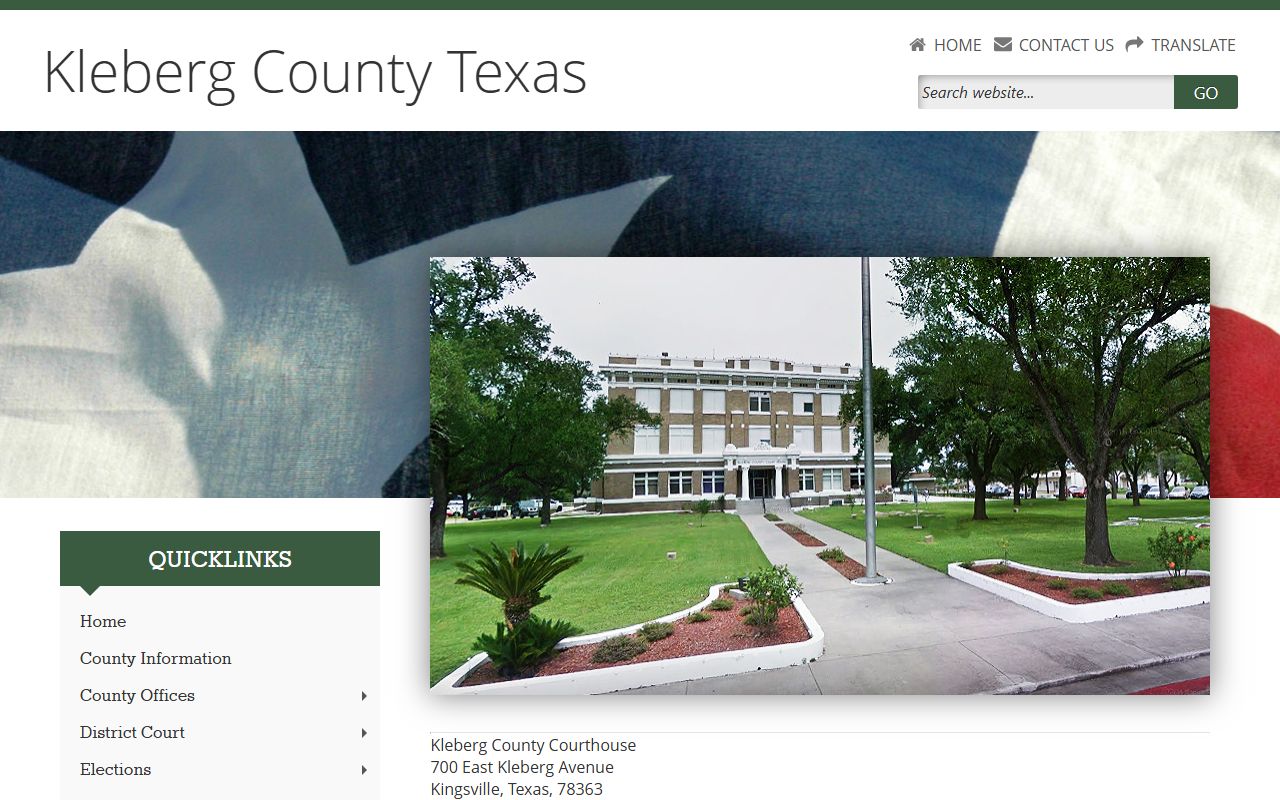 Kleberg County official website - Kleberg County Felony Records