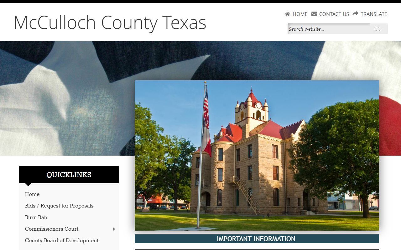 McCulloch County homepage - McCulloch County Felony Records