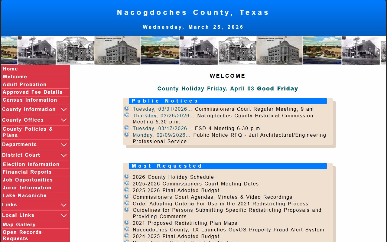 Nacogdoches County official website - Nacogdoches County Felony Records