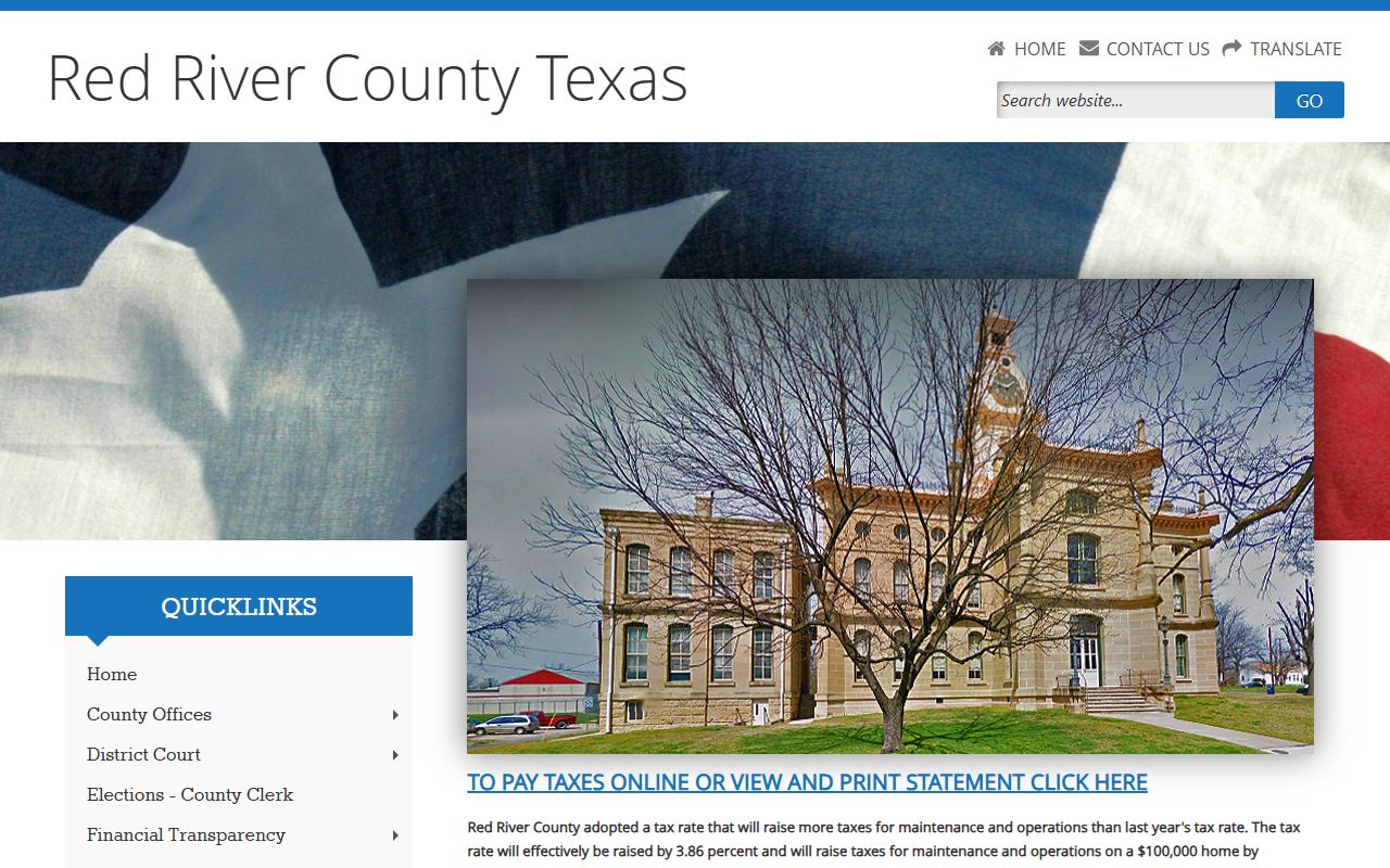 Red River County homepage and government portal