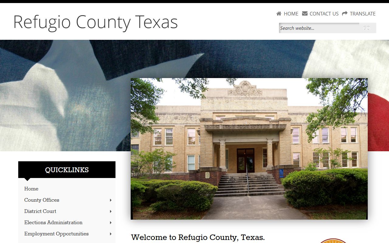 Refugio County government homepage