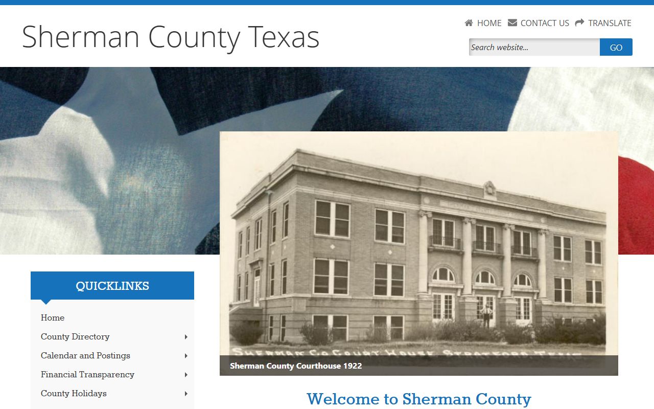 Sherman County government homepage