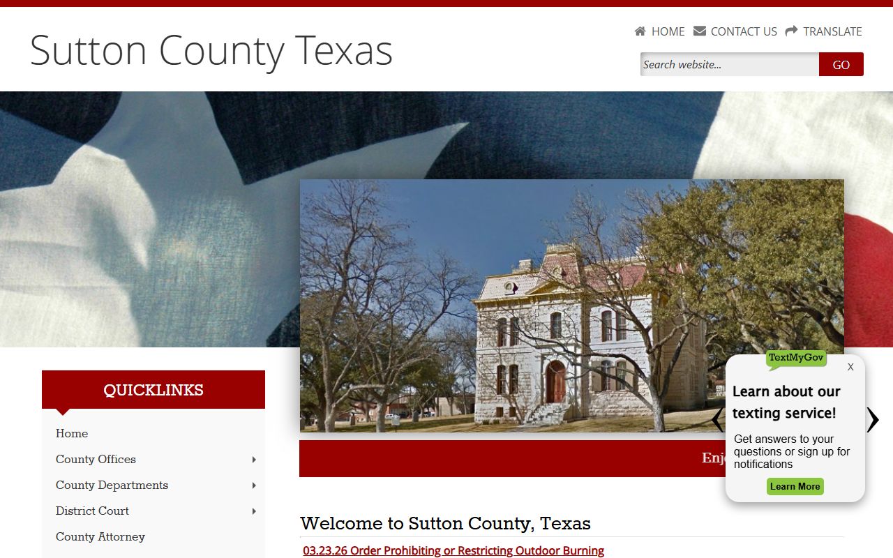 Sutton County government homepage