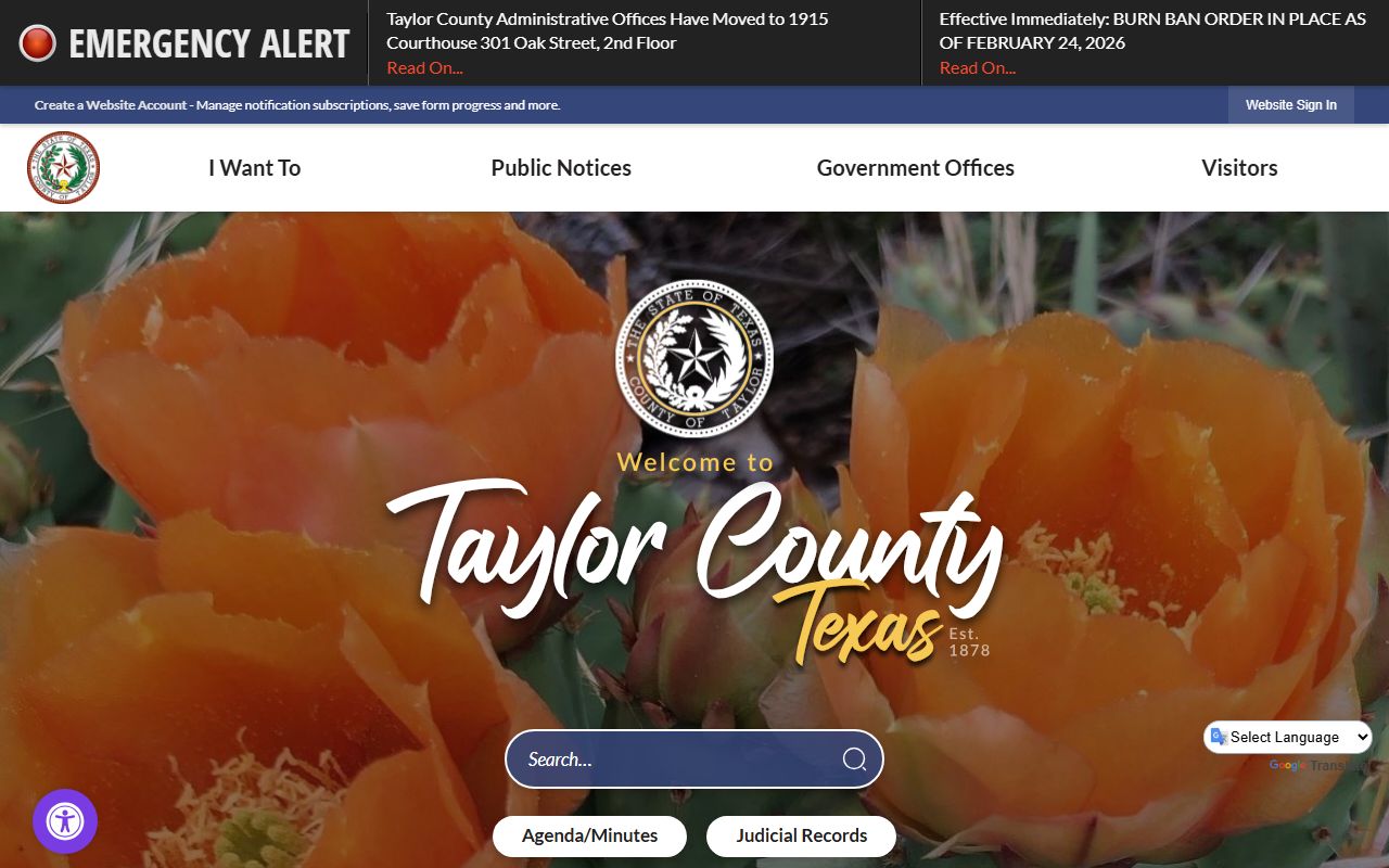 Taylor County government website