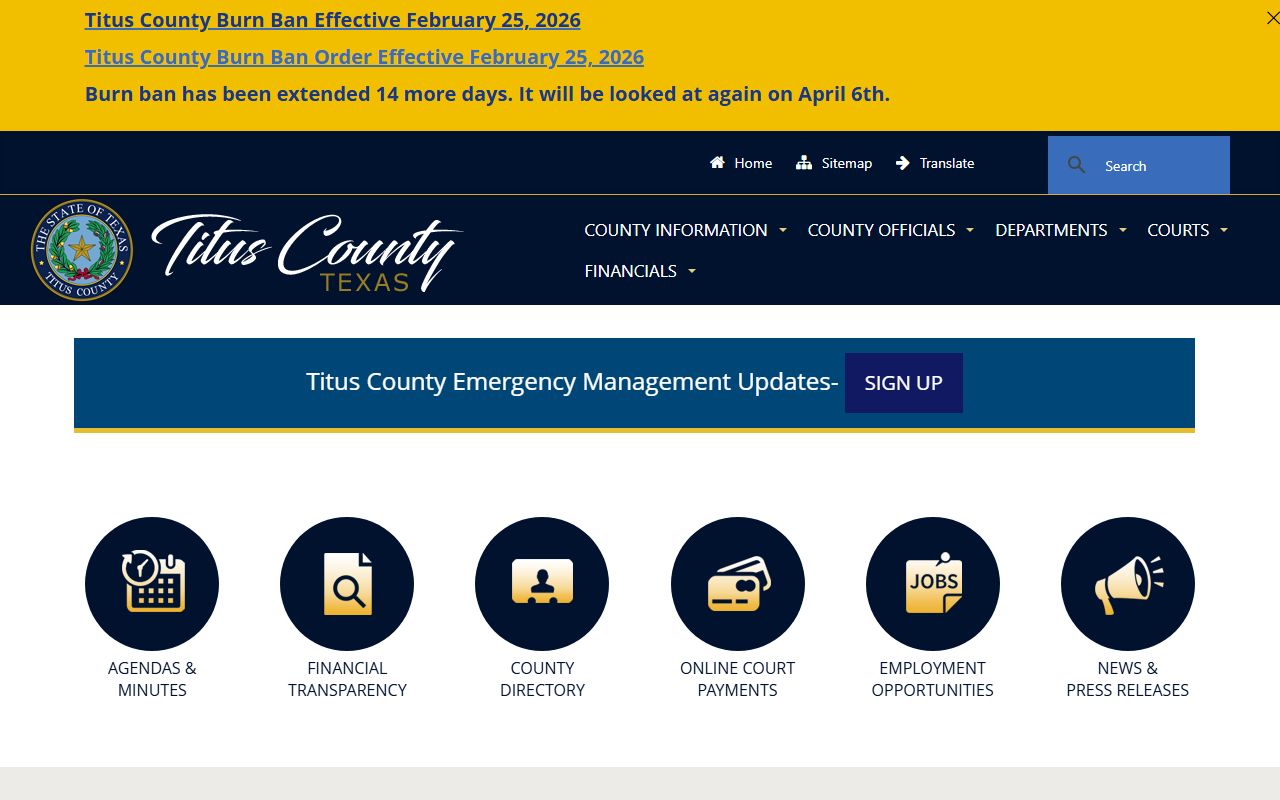 Titus County government homepage