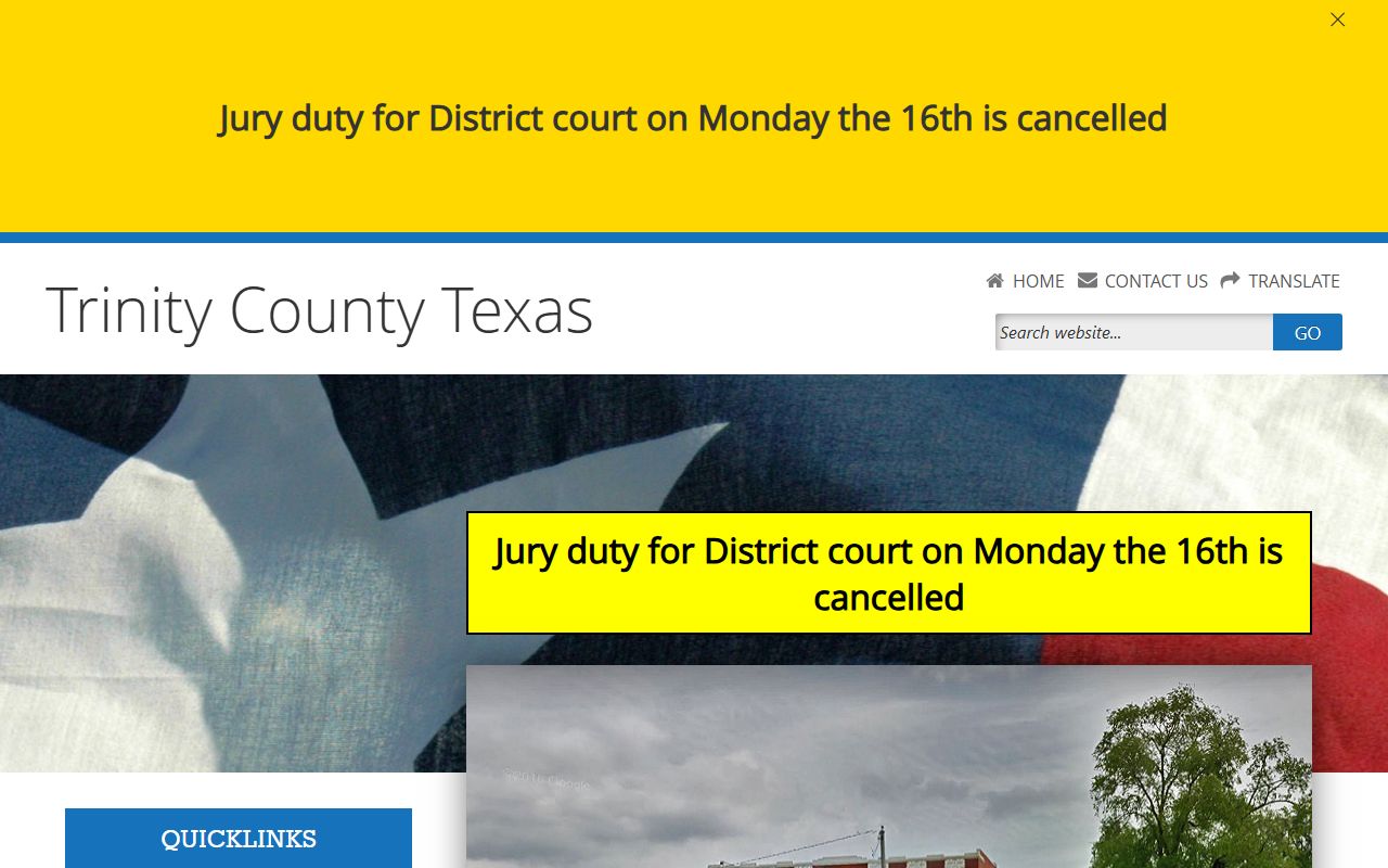 Trinity County government homepage