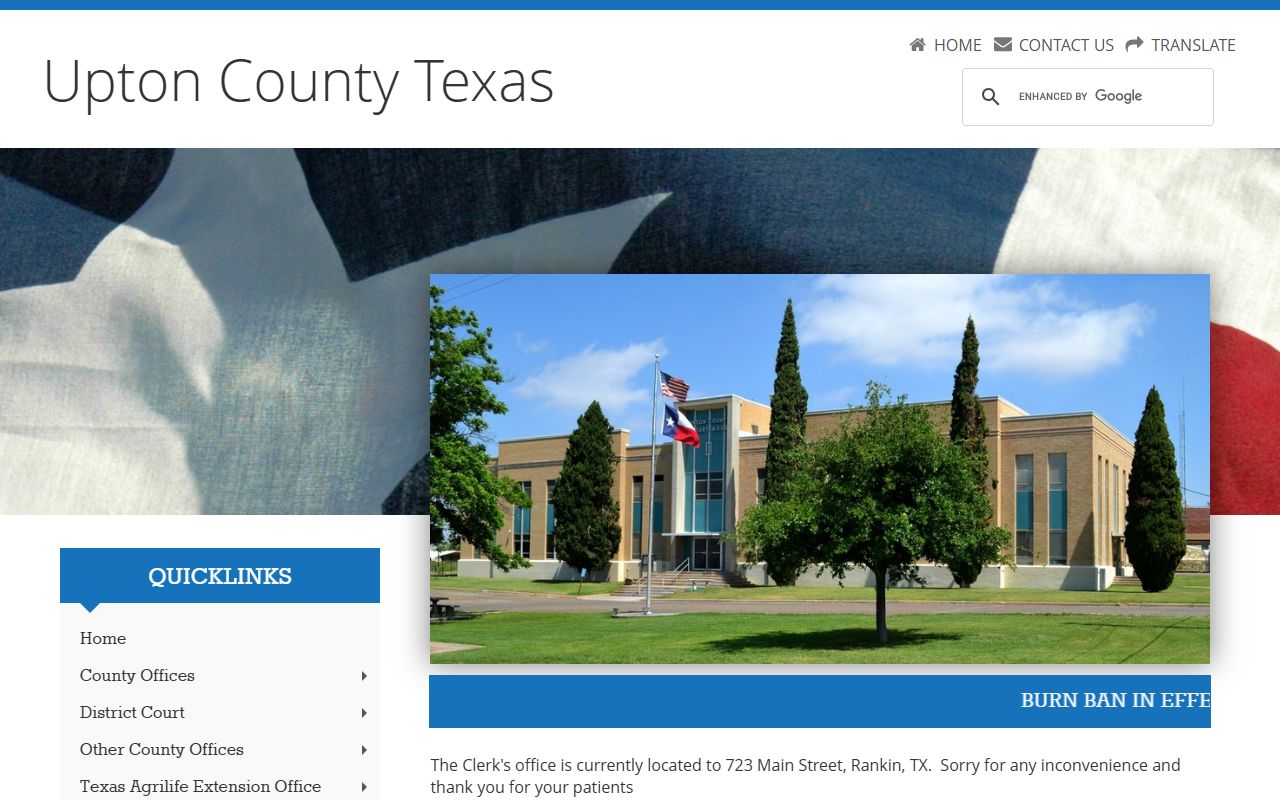 Upton County official website homepage