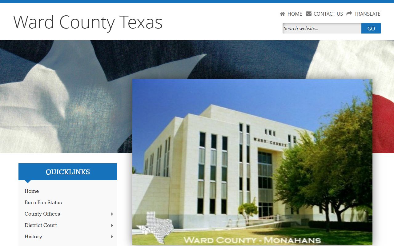 Ward County Texas official website homepage