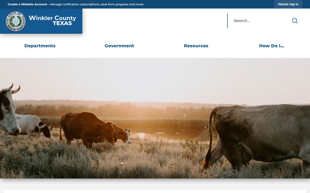 Winkler County Texas official website homepage