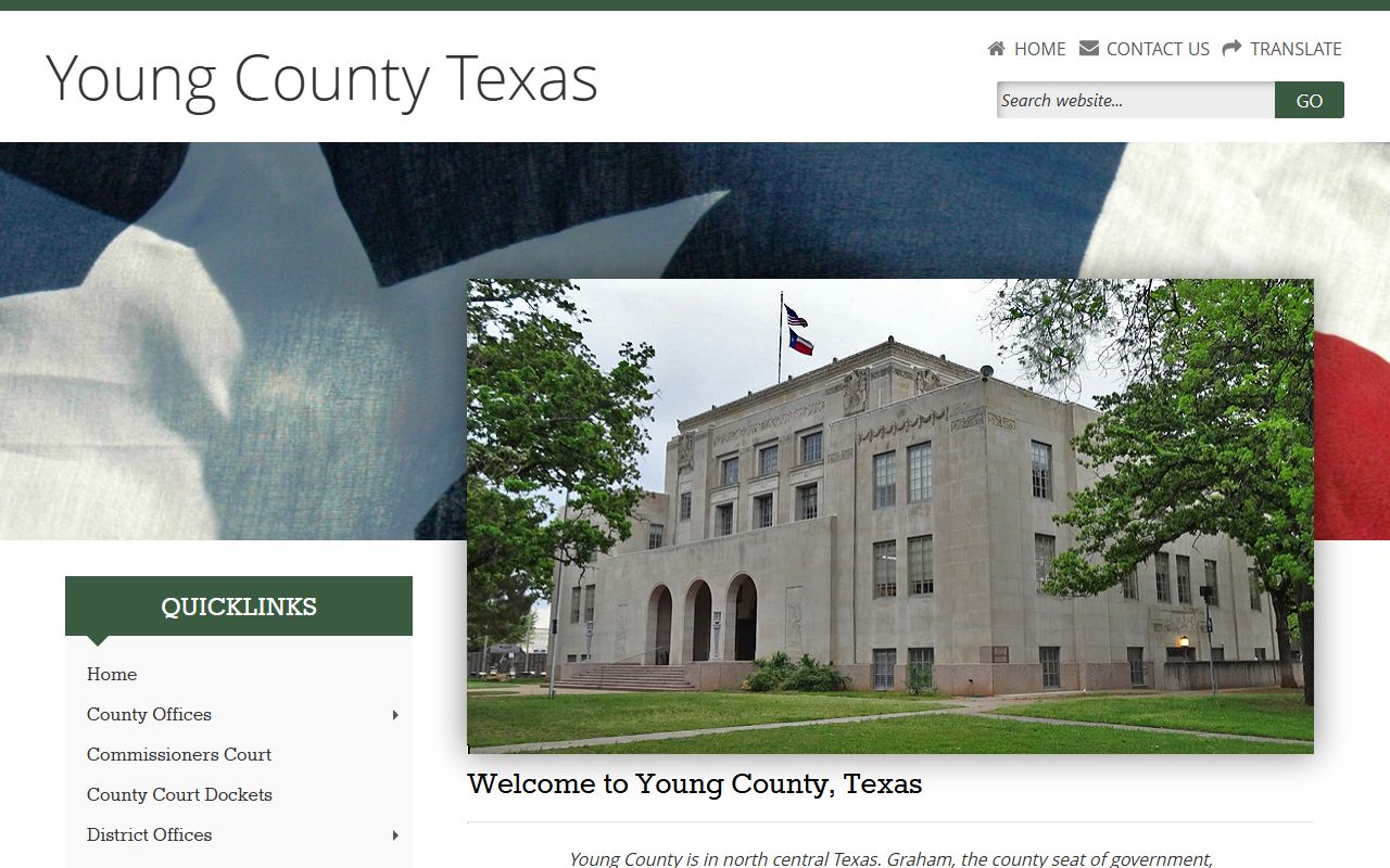 Young County Texas official website homepage