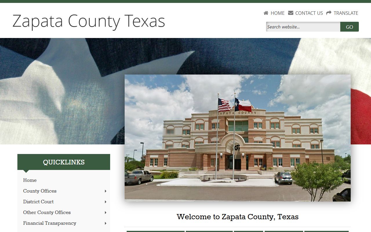 Zapata County Texas official website homepage