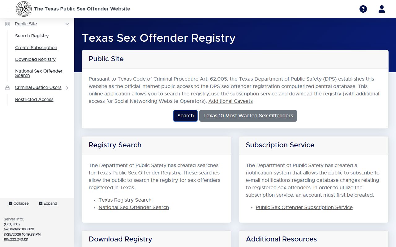 Texas Sex Offender Registry Search - Texas Felony Records