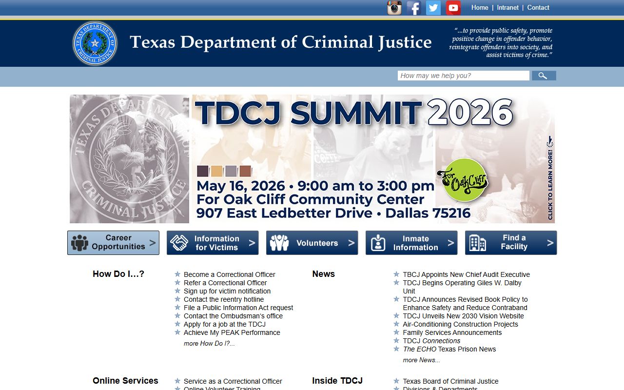 TDCJ Homepage - Texas Felony Records